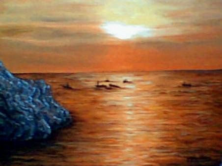 Horas Mágicas Oil Panel Marine Painting