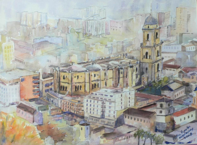 catedral malaga acuarela Acuarela Papel Paisaje