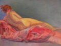 Desnudo sobre manta roja