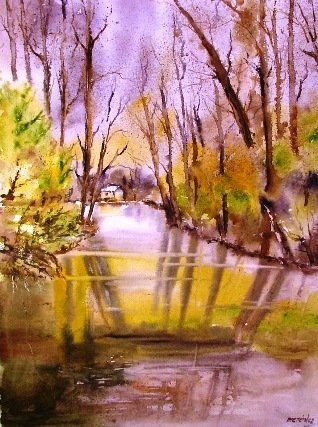 TARDE EN EL RIO Oil Canvas Landscaping