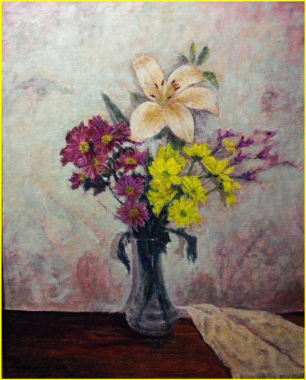 jarrón con flores Oil Canvas Still Life Paintings