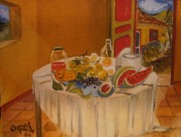 Bodegón y Lámpara Oil Canvas Still Life Paintings