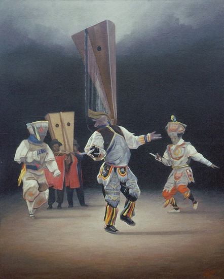 "Fuerza de Yanapuyo" Oil Canvas Figure Painting