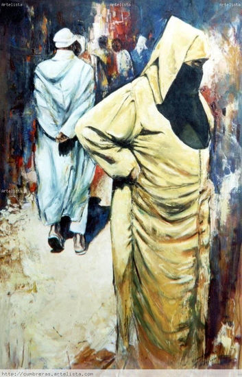 la chilaba amarilla Oil Canvas Figure Painting