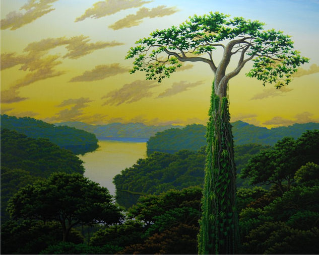 "Atardecer en Golfo Dulce" Acrylic Canvas Landscaping