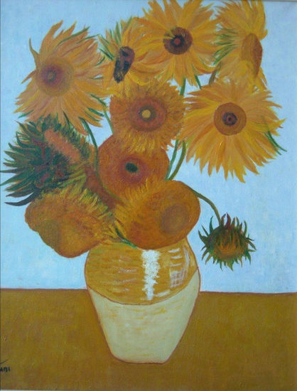 LOS GIRASOLES DE VAN GOGH Óleo Lienzo Paisaje