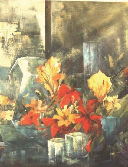 De Paco y María Oil Canvas Floral Painting