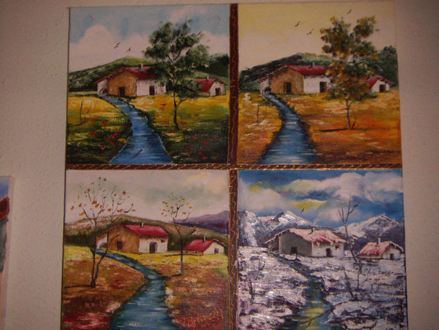 Las cuatro estaciones Oil Canvas Landscaping