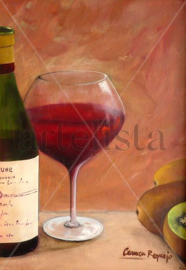 Bodegon Vidrios IV Oil Panel Still Life Paintings