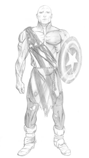 Capitan América madurando la guerra Pencil