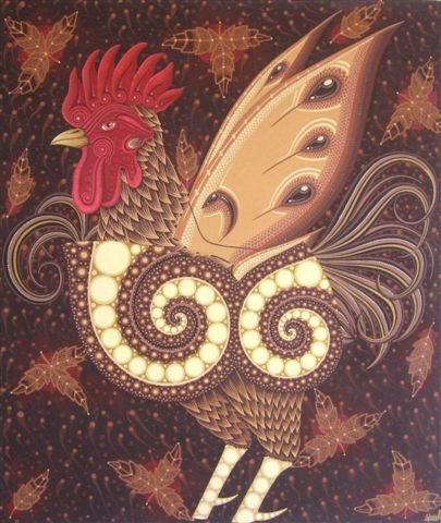 "Mi gallo andaluz" Oil Canvas Figure Painting