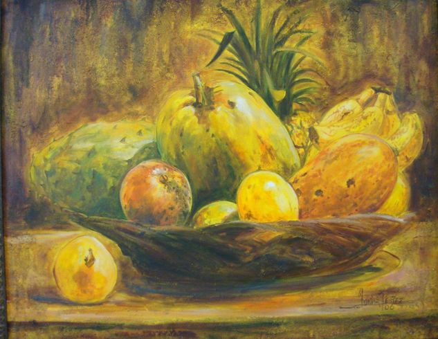 bodegon con guanabana Oil Canvas Still Life Paintings