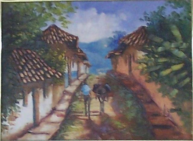 MI PUEBLO SANTANDEREANO Oil Canvas Landscaping