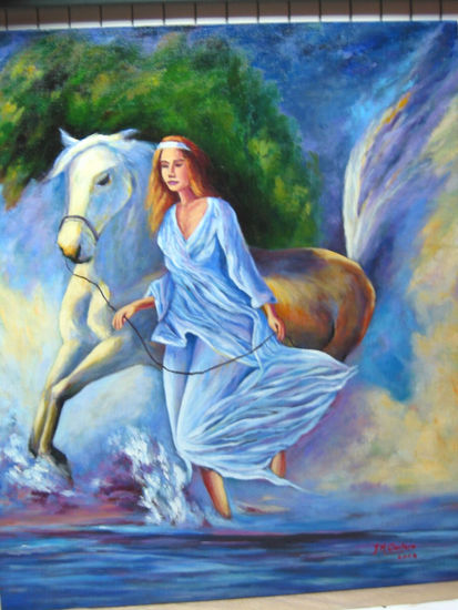 la bella y la bestia Oil Canvas Figure Painting