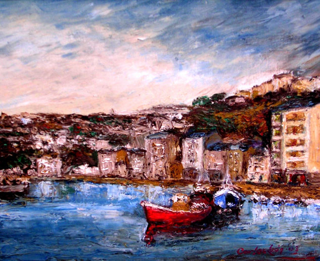 Puerto de Luarca Oil Canvas Marine Painting