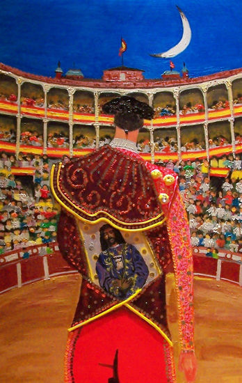 Torero Óleo Tabla Figura