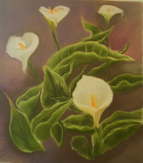 lirios Pastel Card Floral Painting