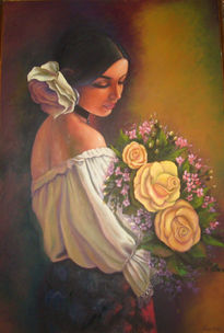 Mujer con flores