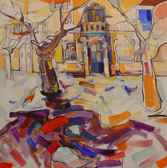 palacio frances Oil Canvas Landscaping