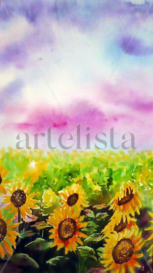 El color del equilibrio Watercolour Paper Floral Painting