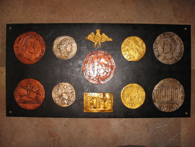 Monedas romanas 120 x 60 cm Cerámica Figurativa