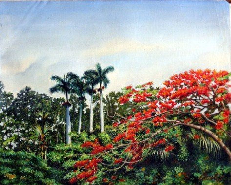 “Flamboyán” Óleo Lienzo Paisaje