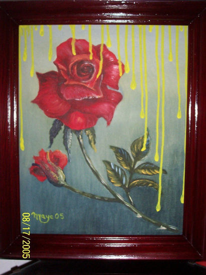 ROSA Y YO Oil Canvas Floral Painting