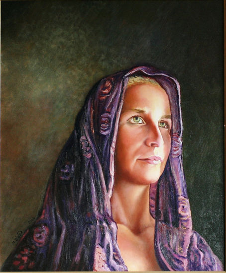 Kate con mantilla en Tunez Oil Canvas Landscaping