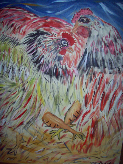 Gallos Oil Canvas Animals