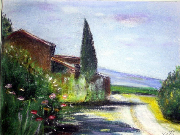 Camino Pastel Lienzo Paisaje