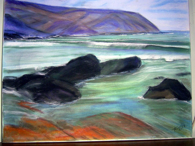 Rompiente Pastel Canvas Marine Painting