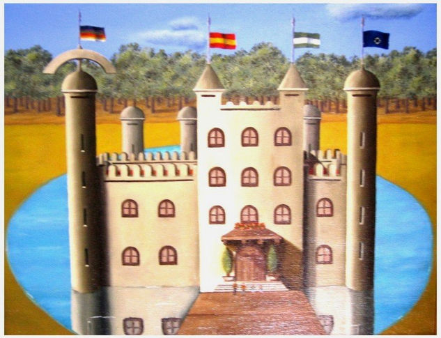 Castillo de los Hermanos E Oil Canvas Landscaping