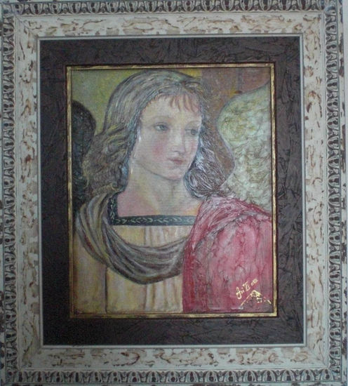 EL ANGEL (PRIVADO) Oil Panel Figure Painting