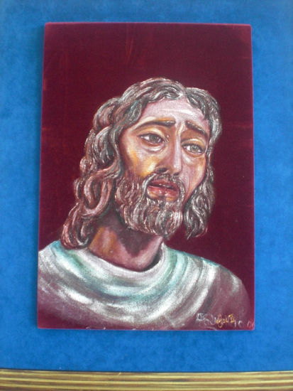 JESUS DE LA SOLEDAD Oil Textile Figure Painting