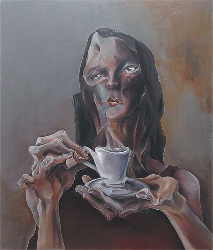 cafe Óleo Lienzo Retrato