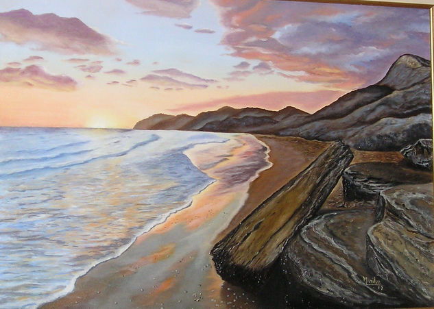 Atardecer en Lanzarote Oil Canvas Landscaping