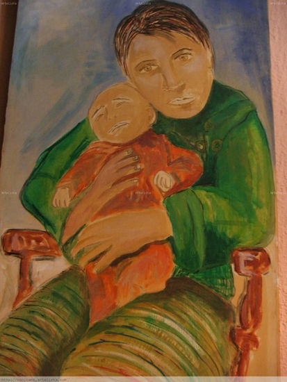 maternidad autorretrato Óleo Lienzo Paisaje