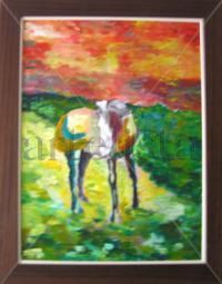 Caballo Oil Canvas Landscaping