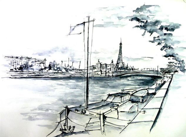 parís_1 Watercolour Paper Landscaping