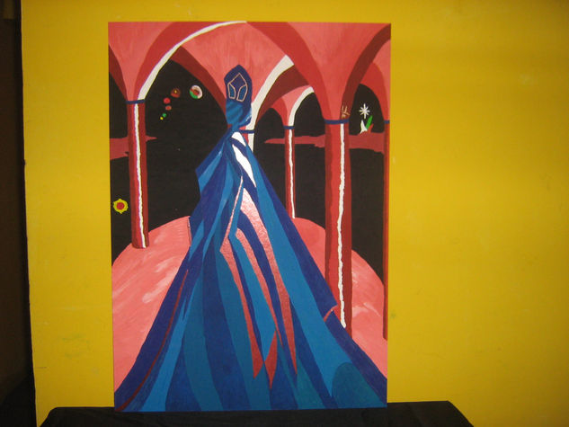 La Reina Oil Paper Figure Painting