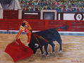 Perera, lecciòn de hombrìa y toreo de Perera 3 de Octubre 2008 las Ventas, sobre lienzo óleo 35x40