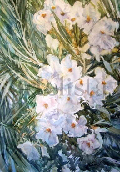 Oleander Watercolour Paper Floral Painting