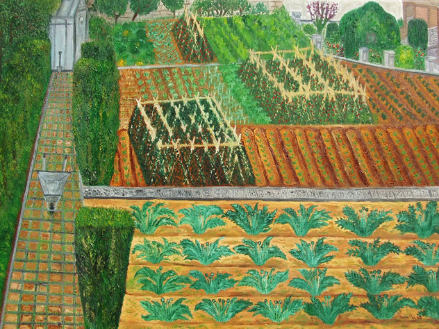 Huerto,  óleo 60x100. Vendido.