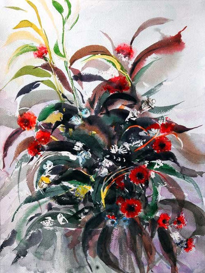 Ramo de eucalipto Watercolour Paper Floral Painting