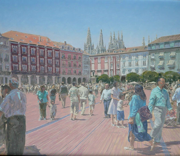 Burgos, plaza Mayor Óleo Lienzo Paisaje