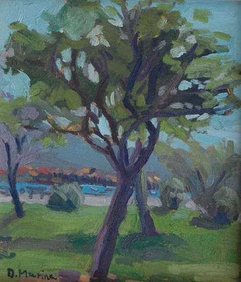 en la Bahia Txingudi Oil Canvas Landscaping