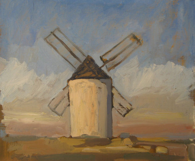 Molino,bozeto en la atardecer