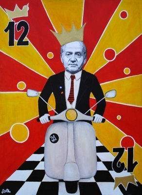 El Rey de Vespas Acrylic Panel Portrait