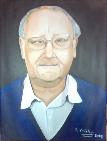 Querido papa Oil Canvas Portrait