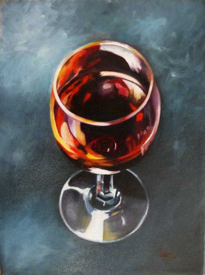 Copa de Vino     " Wine Glass" Oil Canvas Still Life Paintings